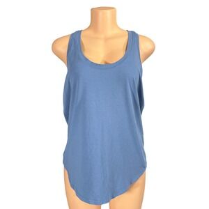 Lululemon Love Tank Top Blue Racerback Pima Cotton Curved Hem Womens Size 10